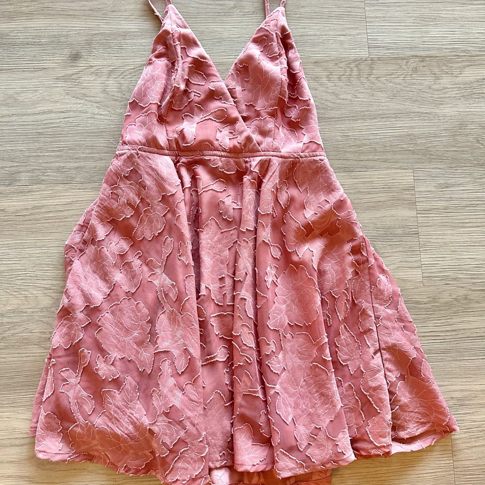 Lulu's Blush Pink Floral Dress